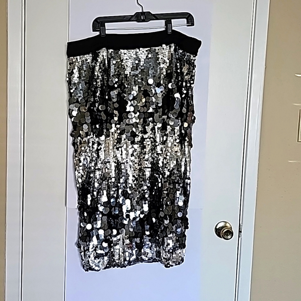 Eloquii Mixed Sequin Column Midi Skirt Size 20